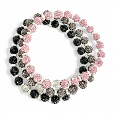 Emerson Lane Trio - Light Pink + Black + Hematite with Silver