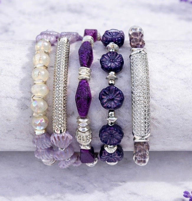 Lavender Fields Violet Flowers (Silver)