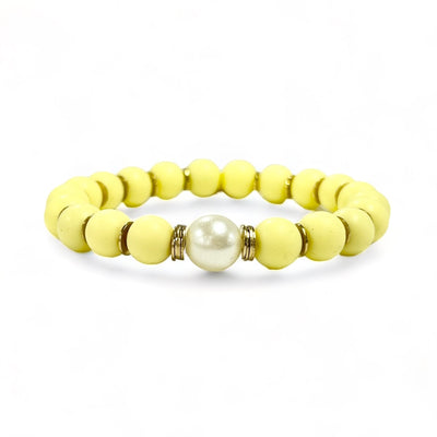 Lucy Beaded Bracelet in Light Yellow