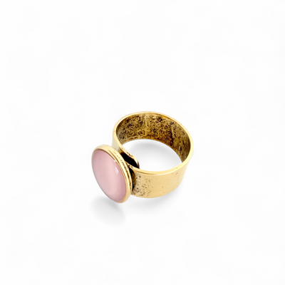 St. Tropez Oval Ring - Peony Blush - Gold
