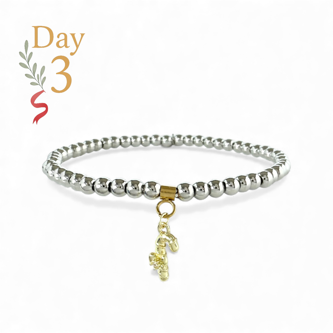 Day 3: Mini Pavé Candy Cane Charm - Gold + Santa Pouch