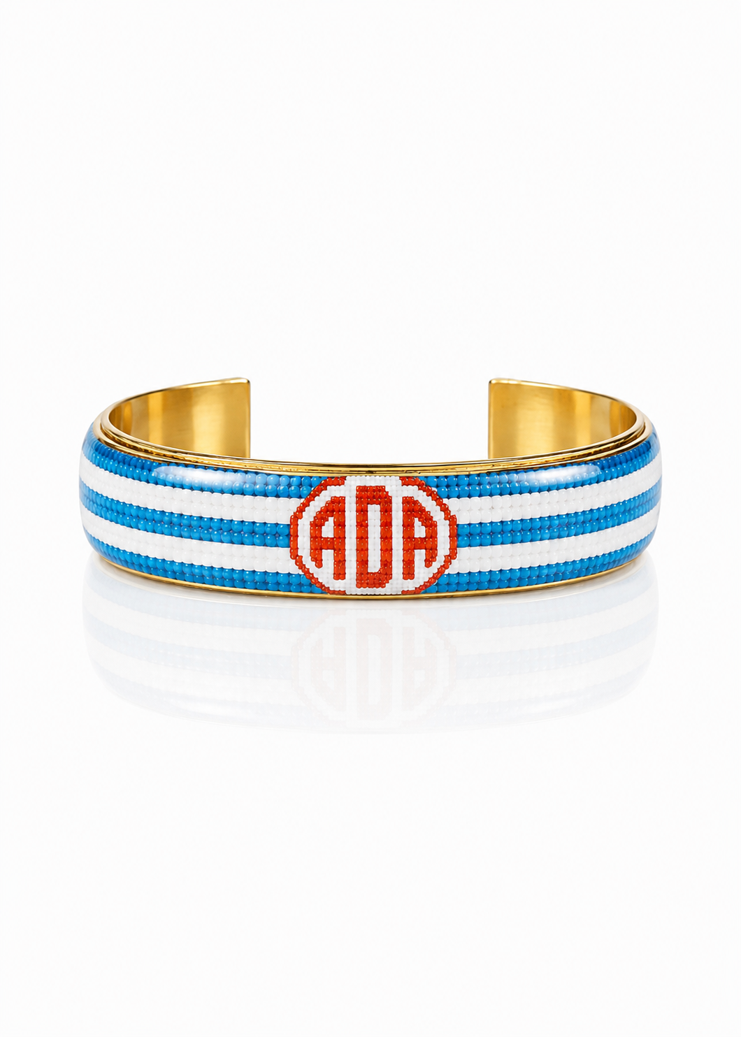 Art Deco Monogram - Horizontal Stripes Turquoise