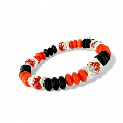 Varsity Black, Orange & White - Silver