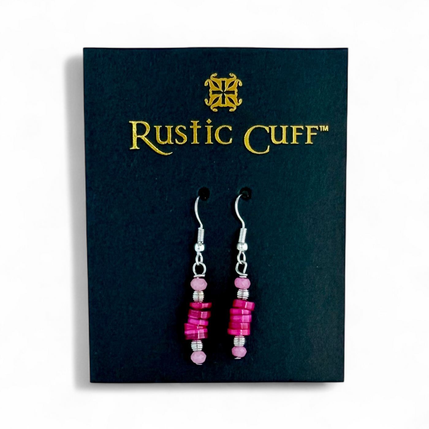 Shocking Pink - Silver - Earrings