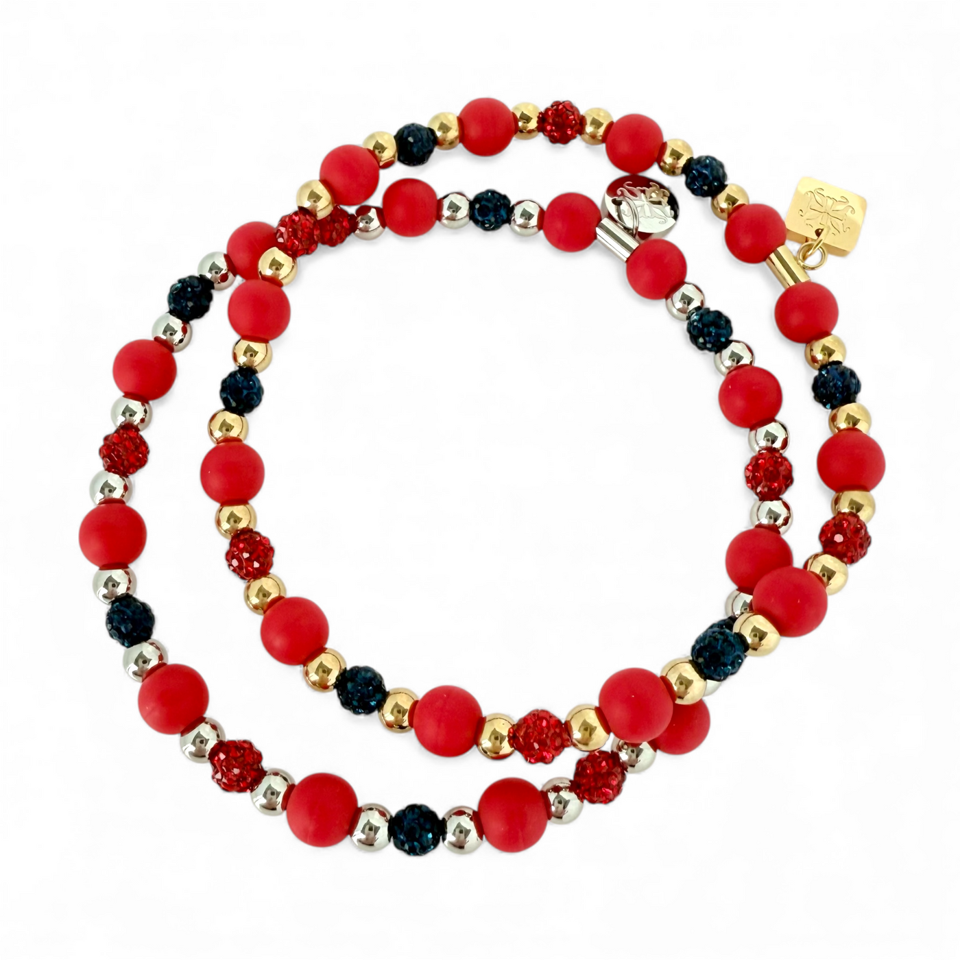 Kaleidoscope Mini Red, Navy and Red with Silver