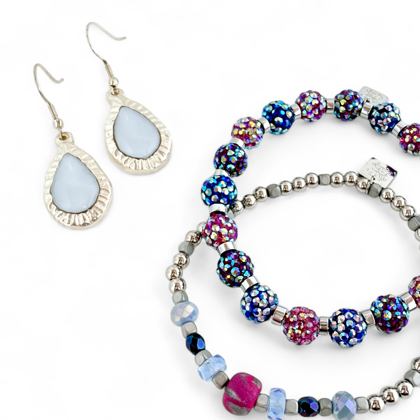 Frances Earrings - Periwinkle - Silver