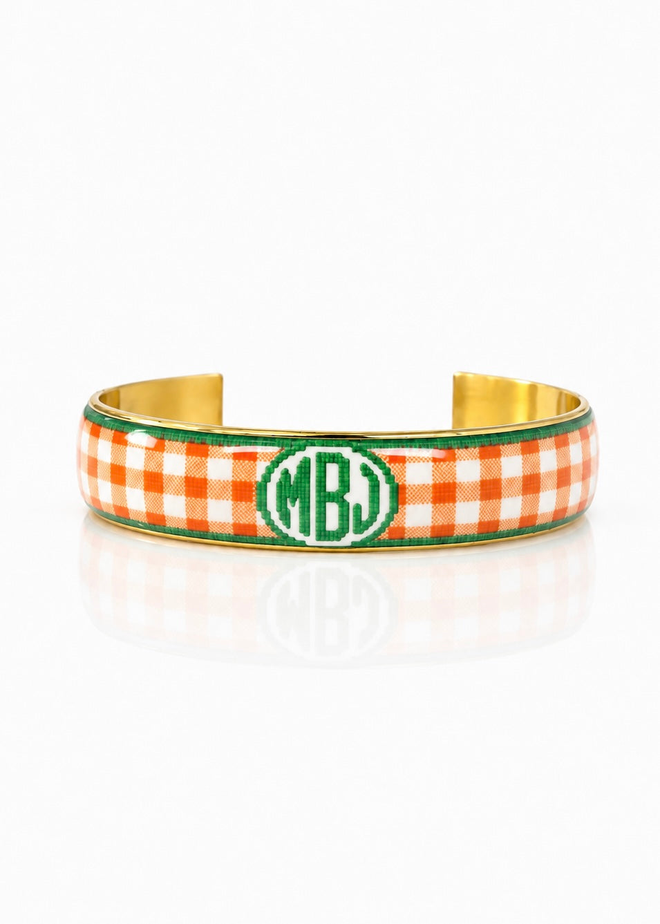 Art Deco Monogram - Gingham Orange