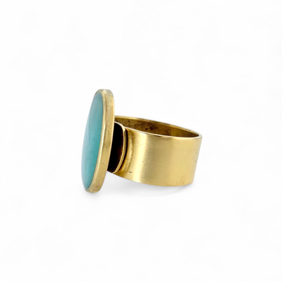 St. Tropez Ovale Ring - Sea Glass - Gold