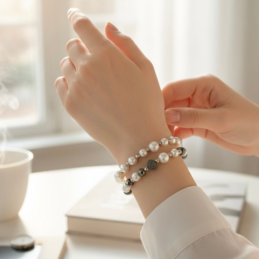 Pearls in Stone - Silver