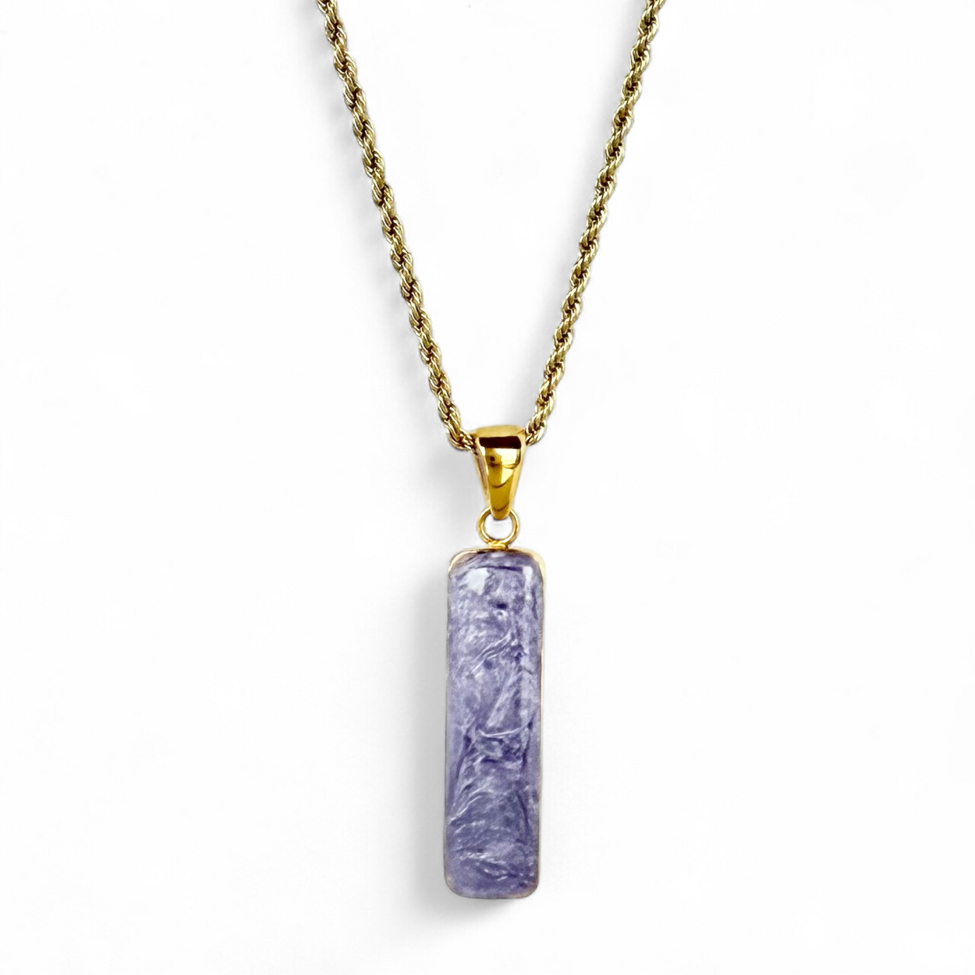 Vertical Necklace Gold - Lavender
