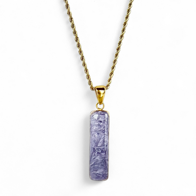 Vertical Necklace Gold - Lavender