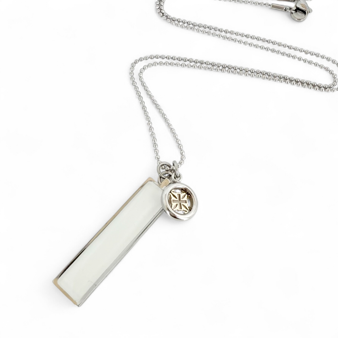 Sawyer Necklace Silver - Soft White