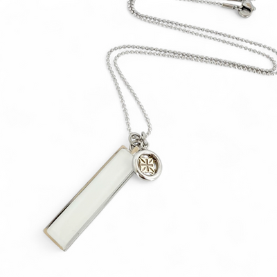 Sawyer Necklace Silver - Soft White