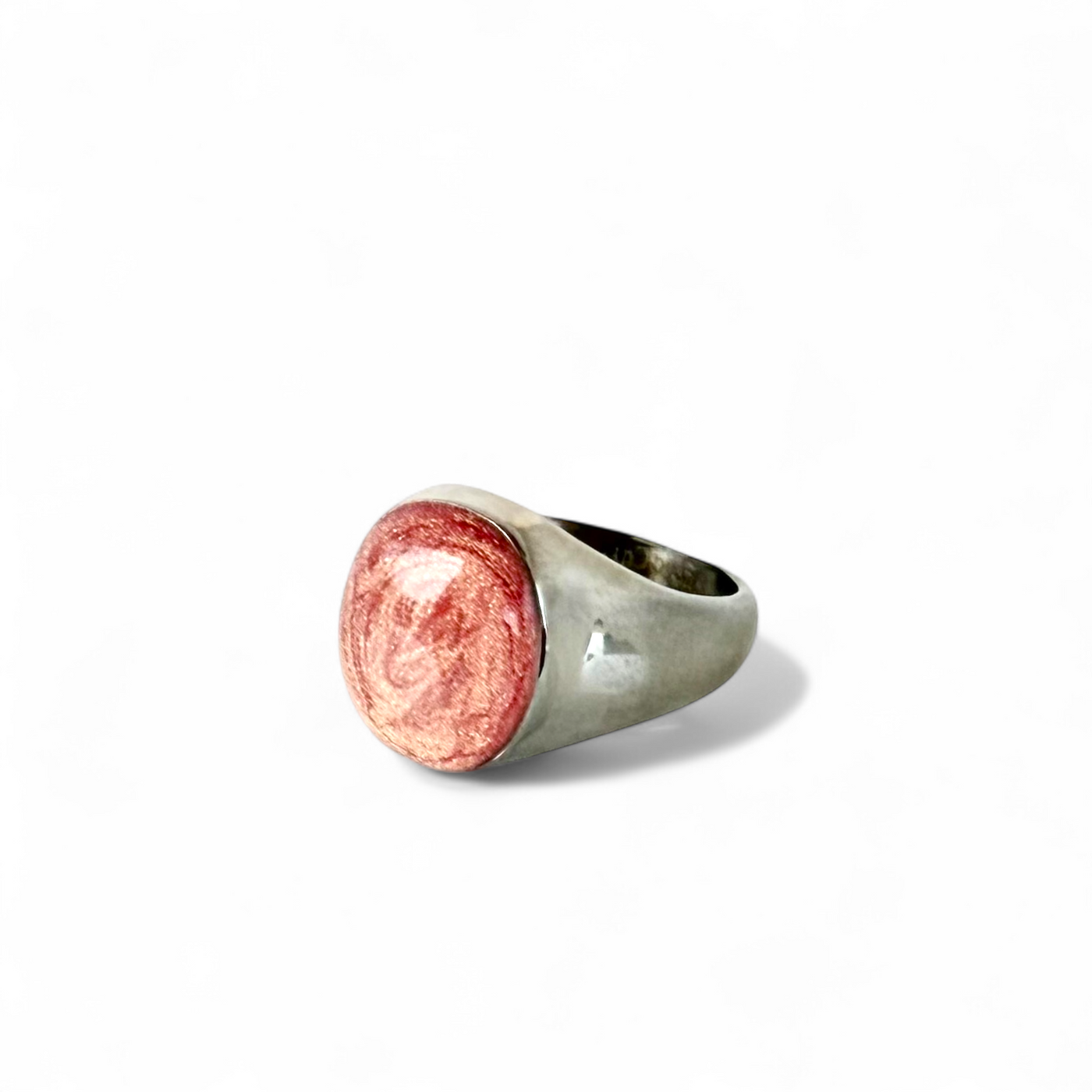 Papaya Oval Domed Ring - Silver