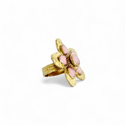St. Tropez Quinpetal Ring - Peony Blush - Gold