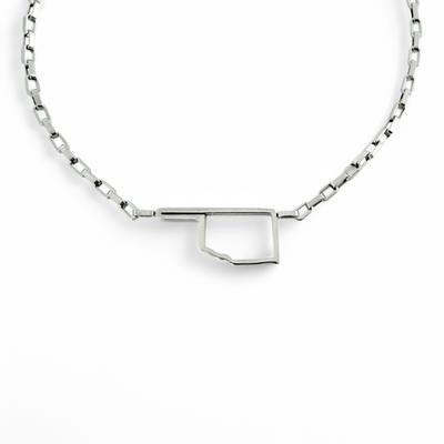 Oklahoma Chain Bracelet- Silver *Backorder - Ship date MID-MAY