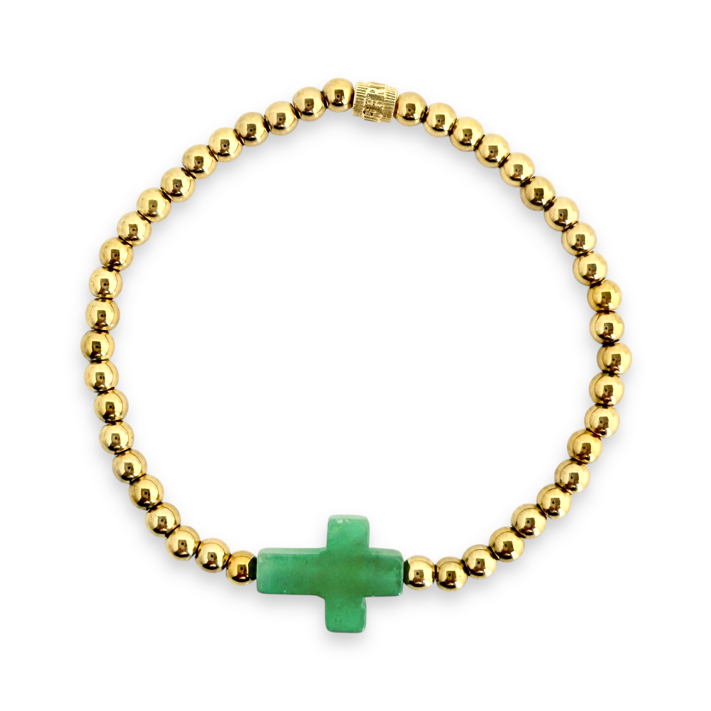 Gemstone Cross - Aventurine with Gold
