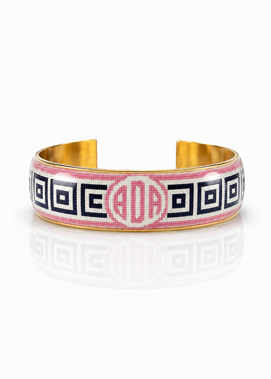 Art Deco Monogram - Greek Key Navy