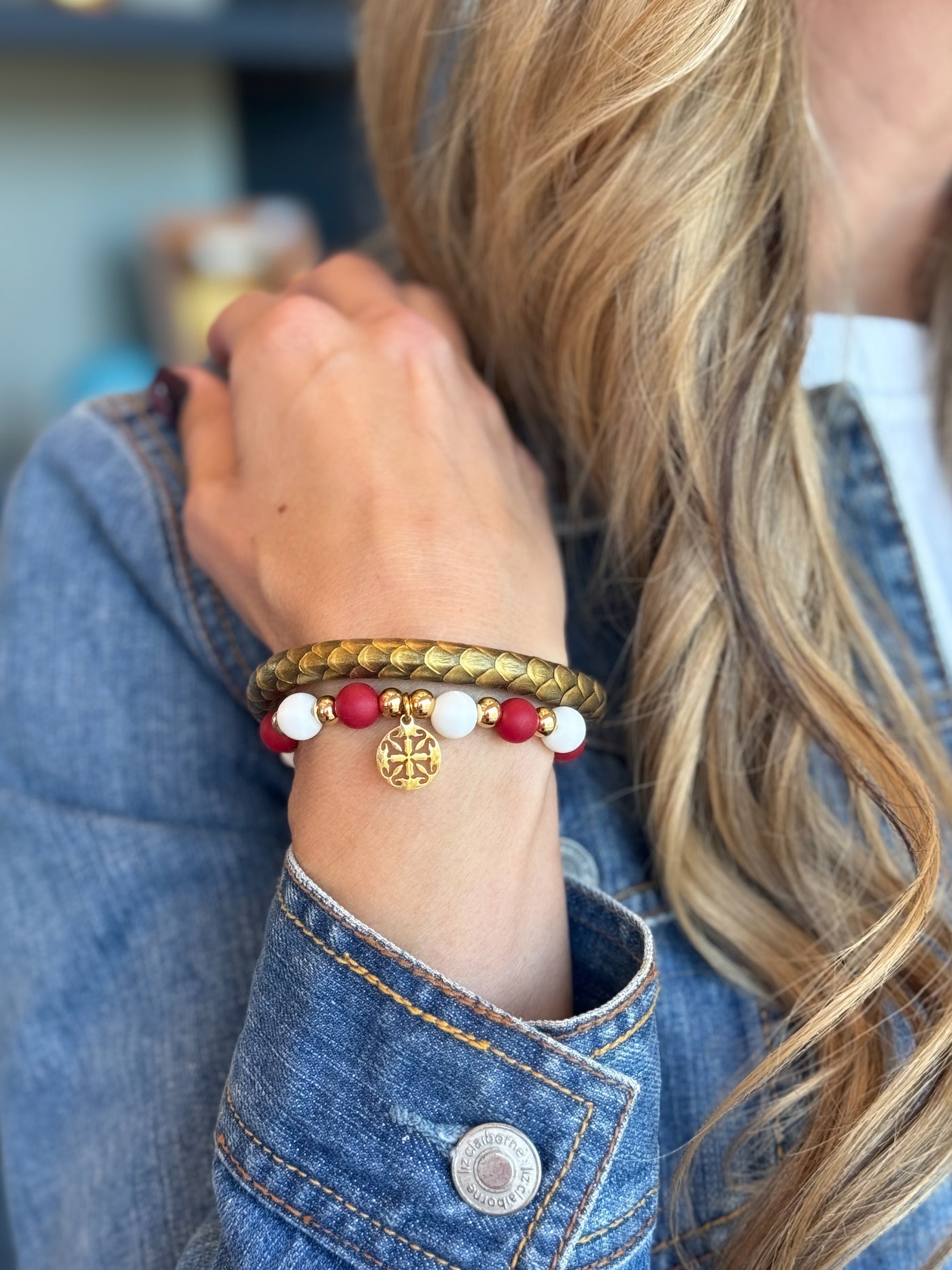 Owasso Metallic Gold Python Cuff