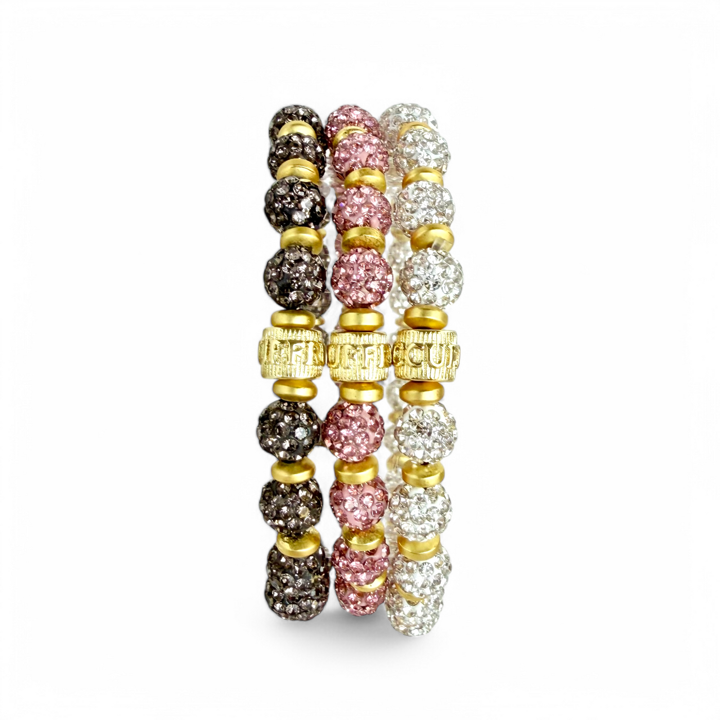 Emerson Lane Trio - Light Pink + White + Hematite with Gold