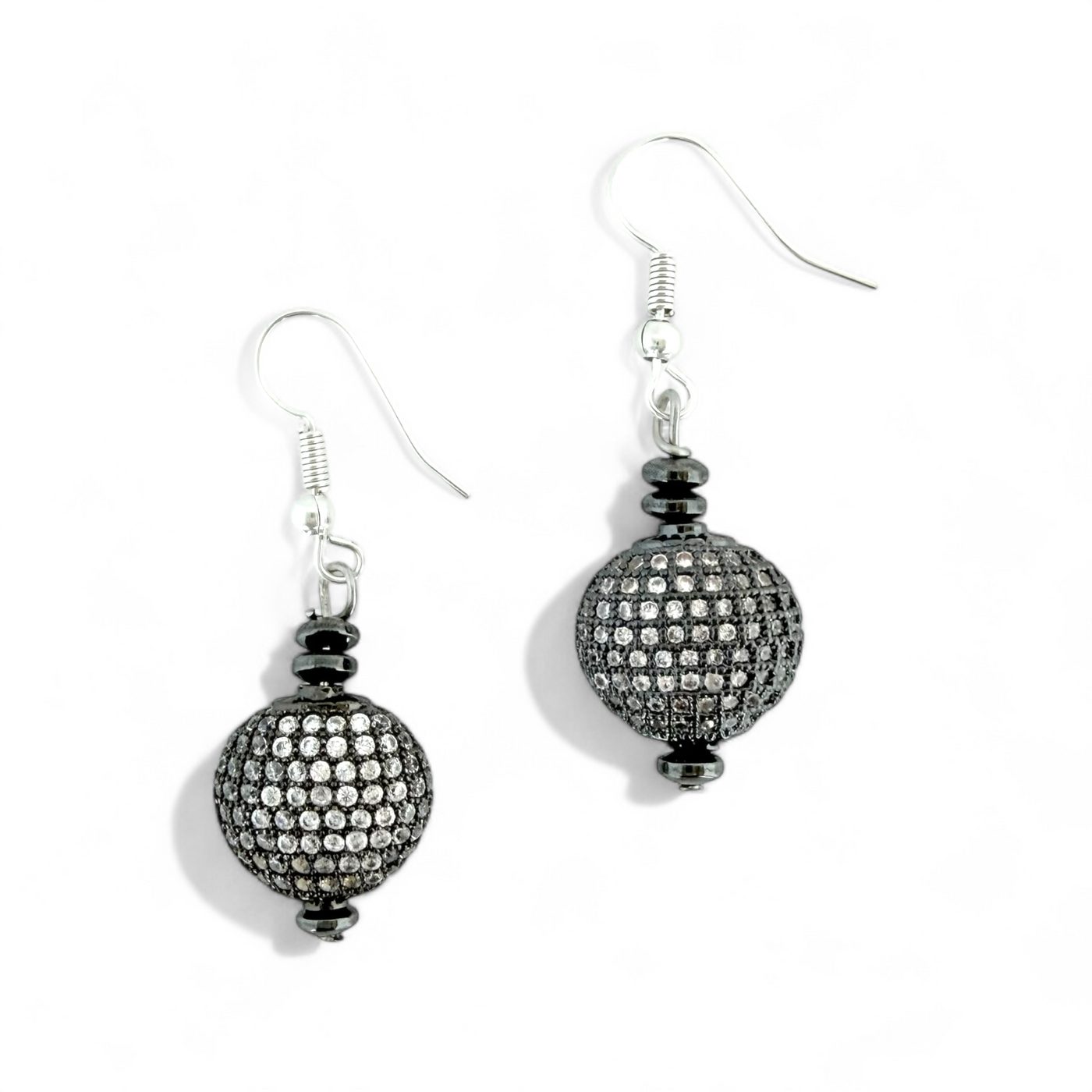 Elegant Sphere Earrings - Silver