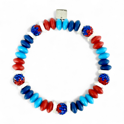 Varsity Blue, Red & Sky Blue - Silver