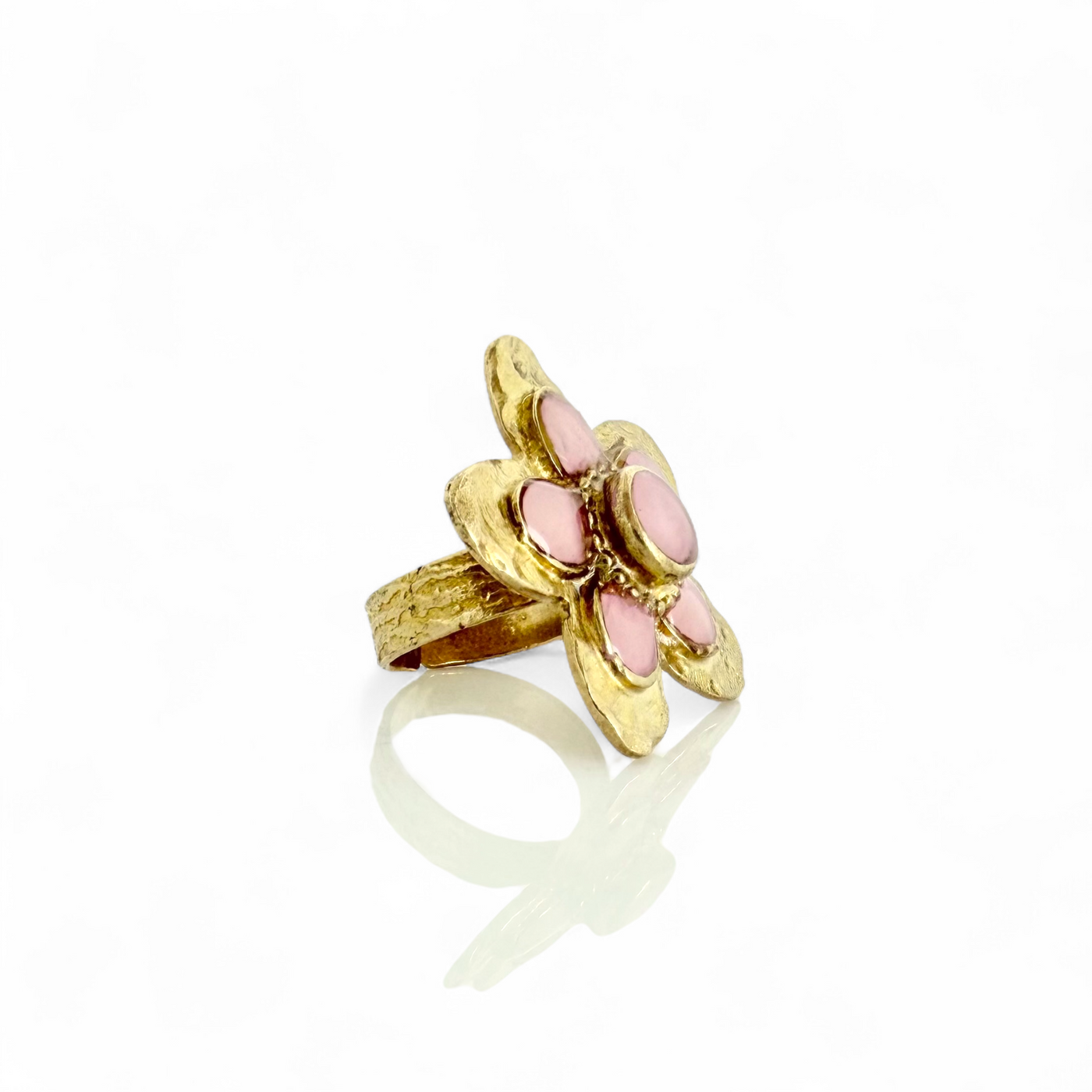 St. Tropez Quinpetal Ring - Peony Blush - Gold