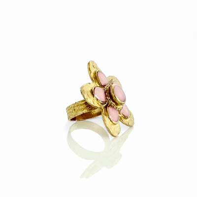 St. Tropez Quinpetal Ring - Peony Blush - Gold
