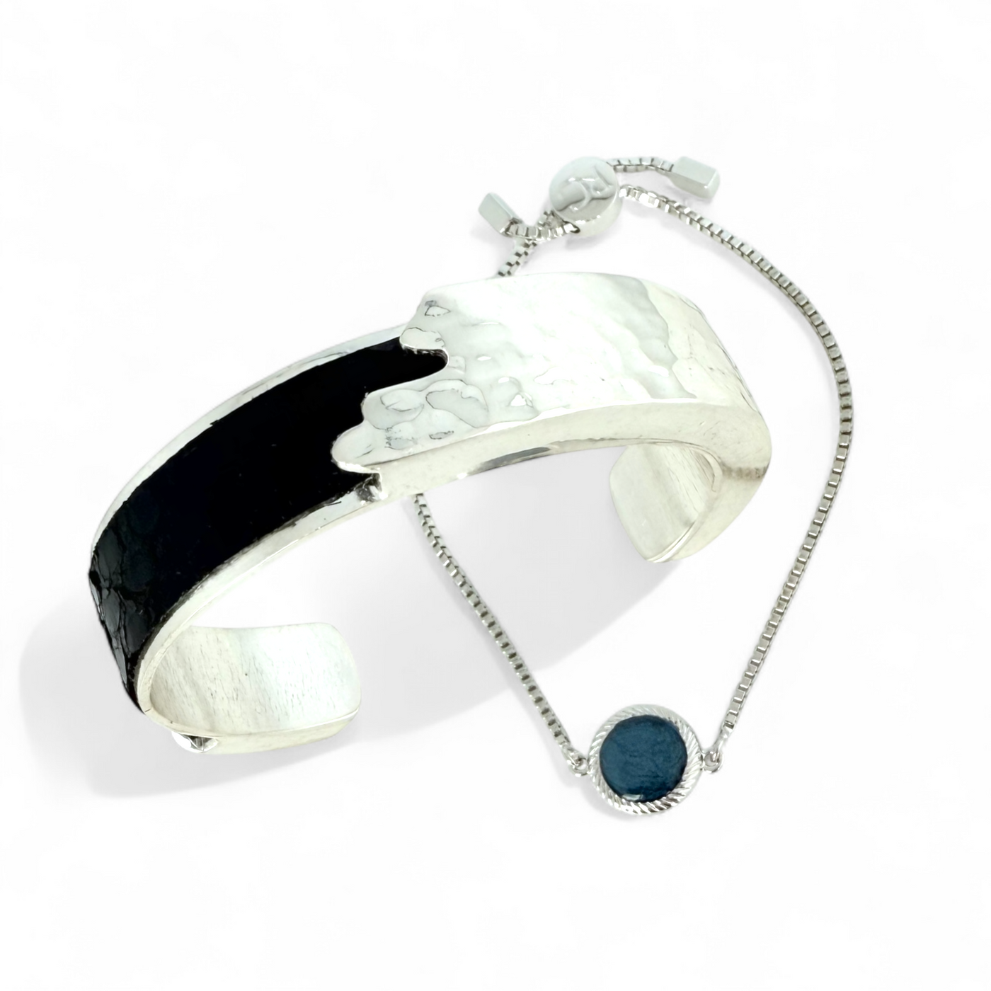 Olivia Marie Slider - Pearlized Navy - Silver