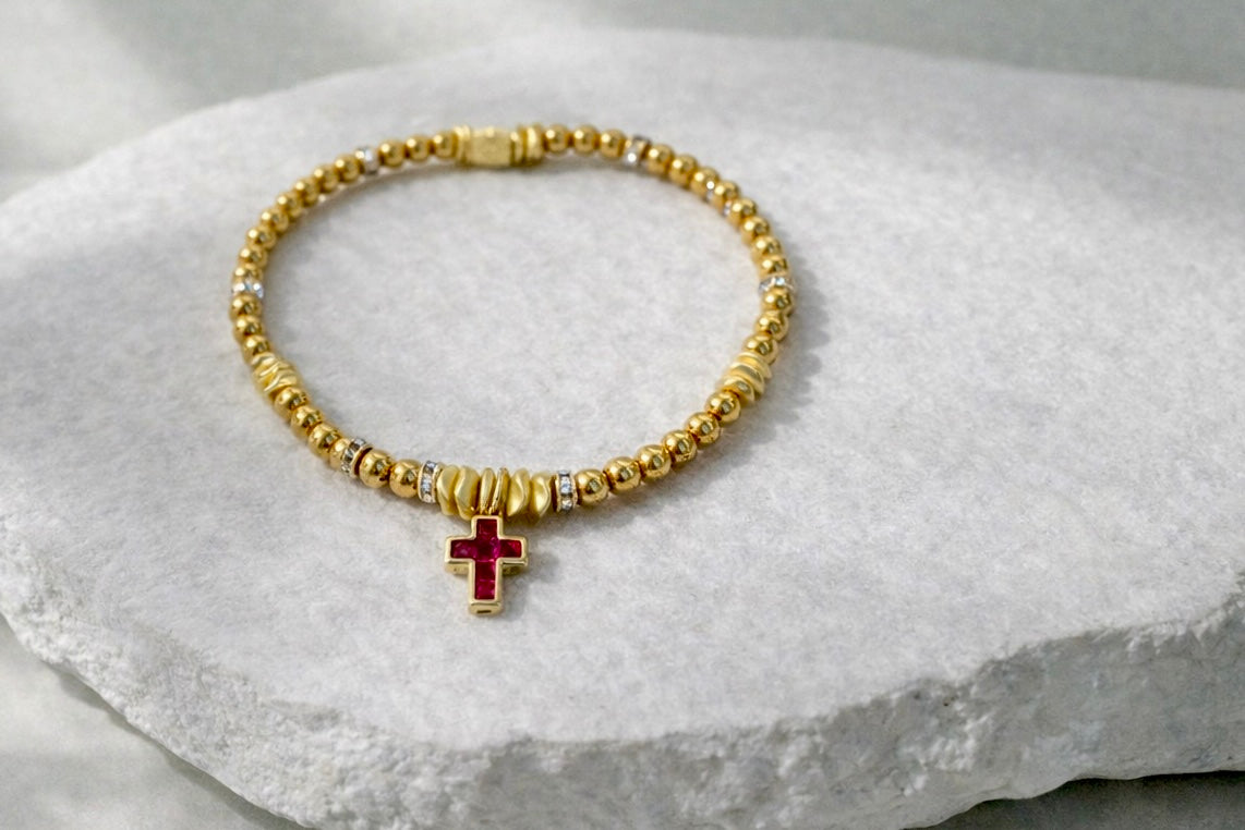 NEW Ever True Hannah/Garnet Pave Cross