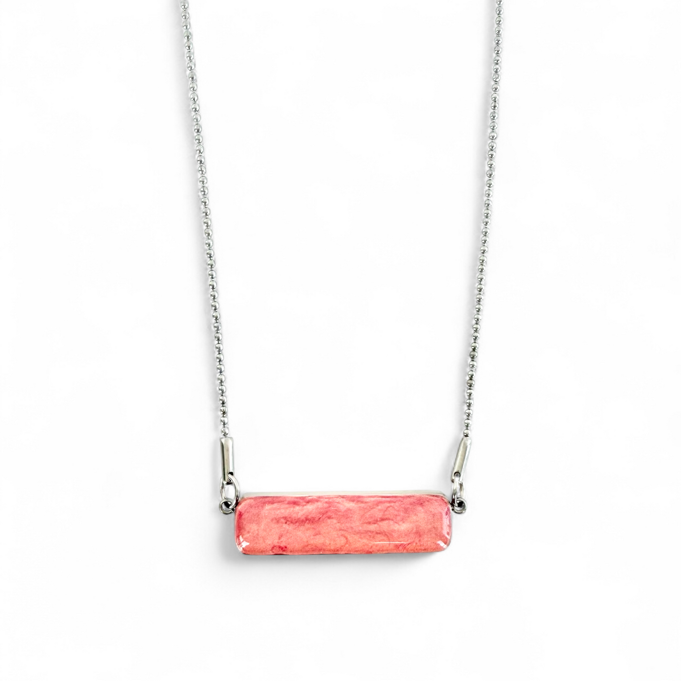 Horizontal Bar Necklace Papaya - Silver