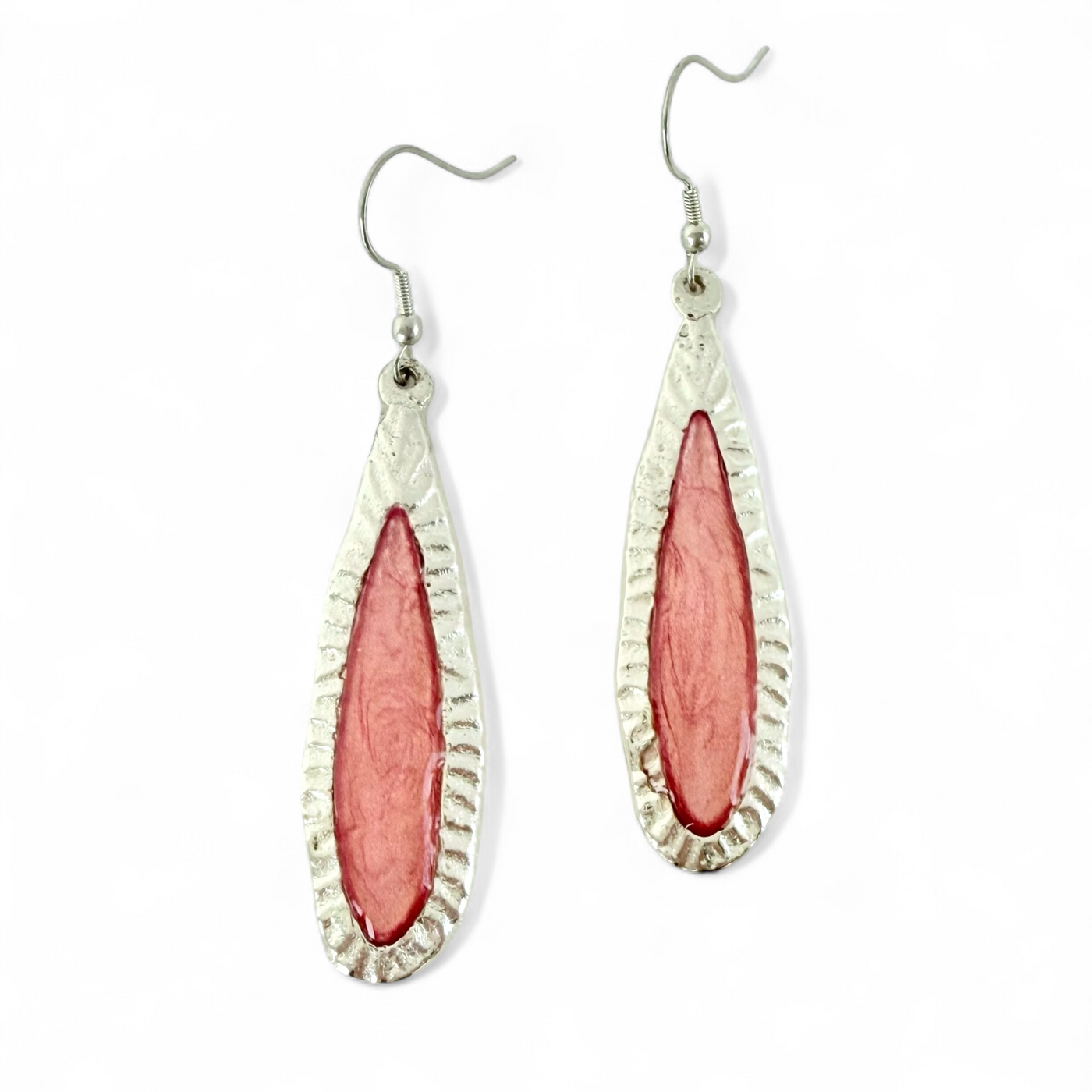 Elongated Earrings - Papaya - Silver
