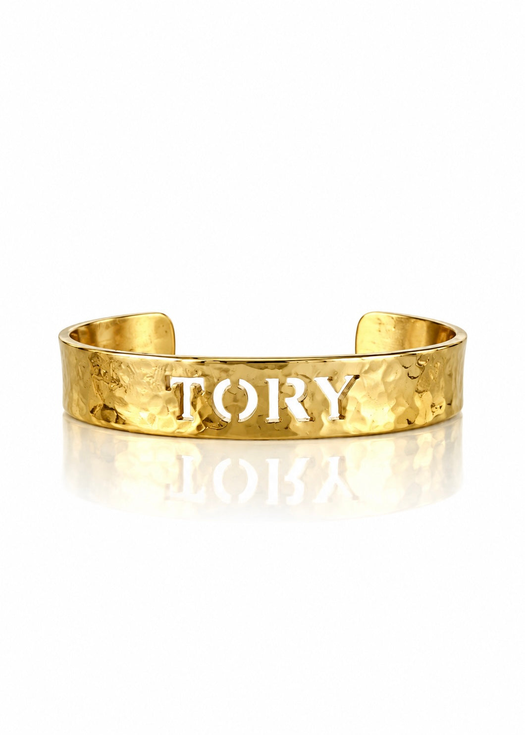 Concave Cut-Out Name Cuff – ½″ Gold