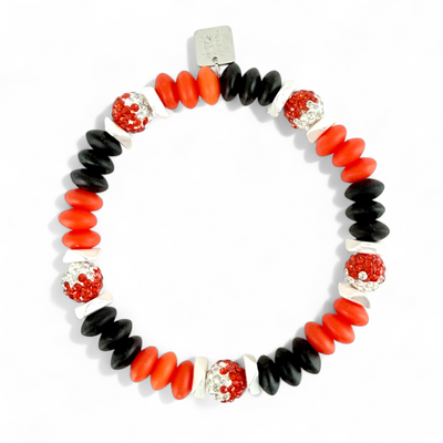 Varsity Black, Orange & White - Silver