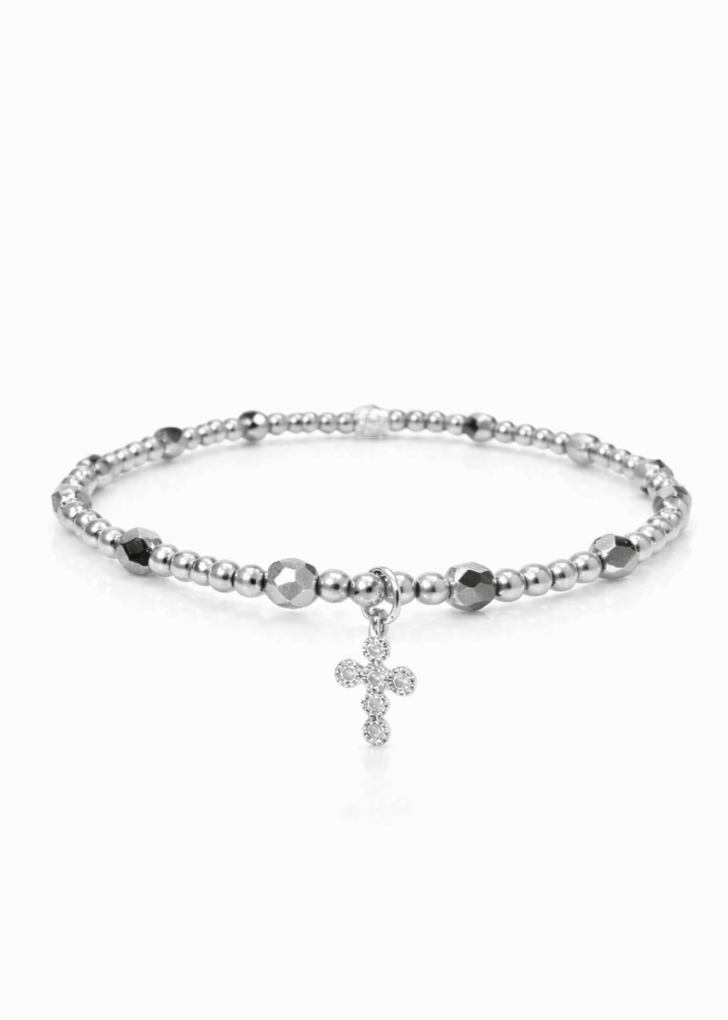 Ever True Mini Pave Cross Silver
