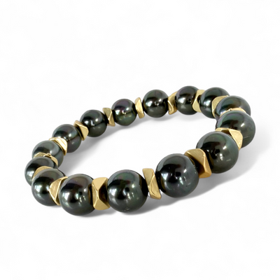 Boleyn Pearl - Hematite - Gold
