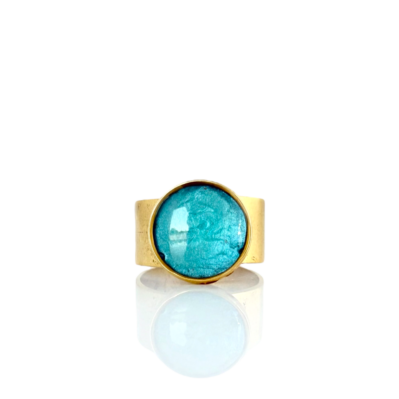 Round Ring - Sea Glass - Gold