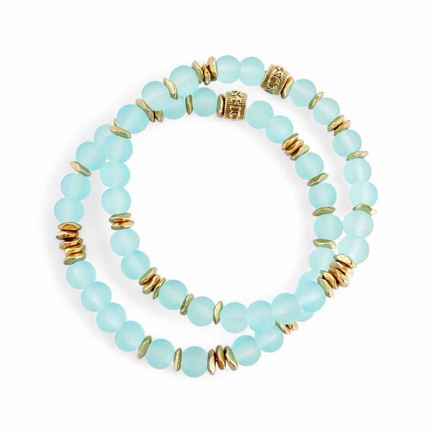 Beatrix - Powder Blue with Gold