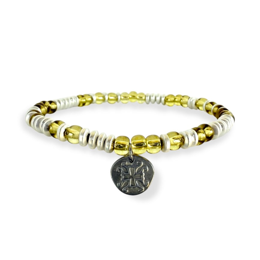 Mary Kate - Light Yellow with Silver