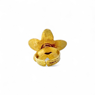 St. Tropez Quinpetal Ring - Teal - Gold