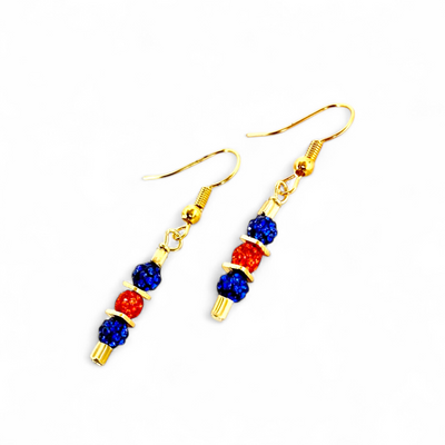 Free Throw - Cobalt and Orange - Earrings