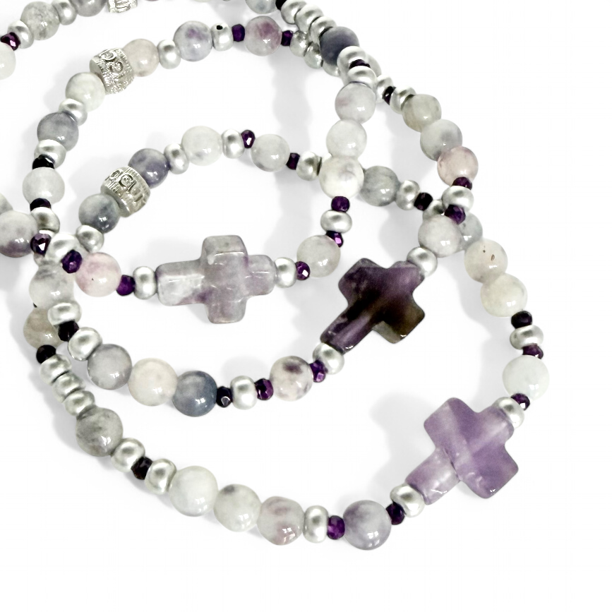 Amethyst Cross - Silver