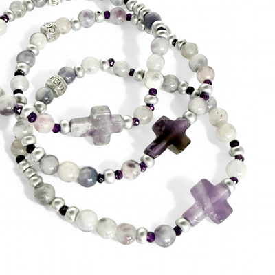 Amethyst Cross - Silver