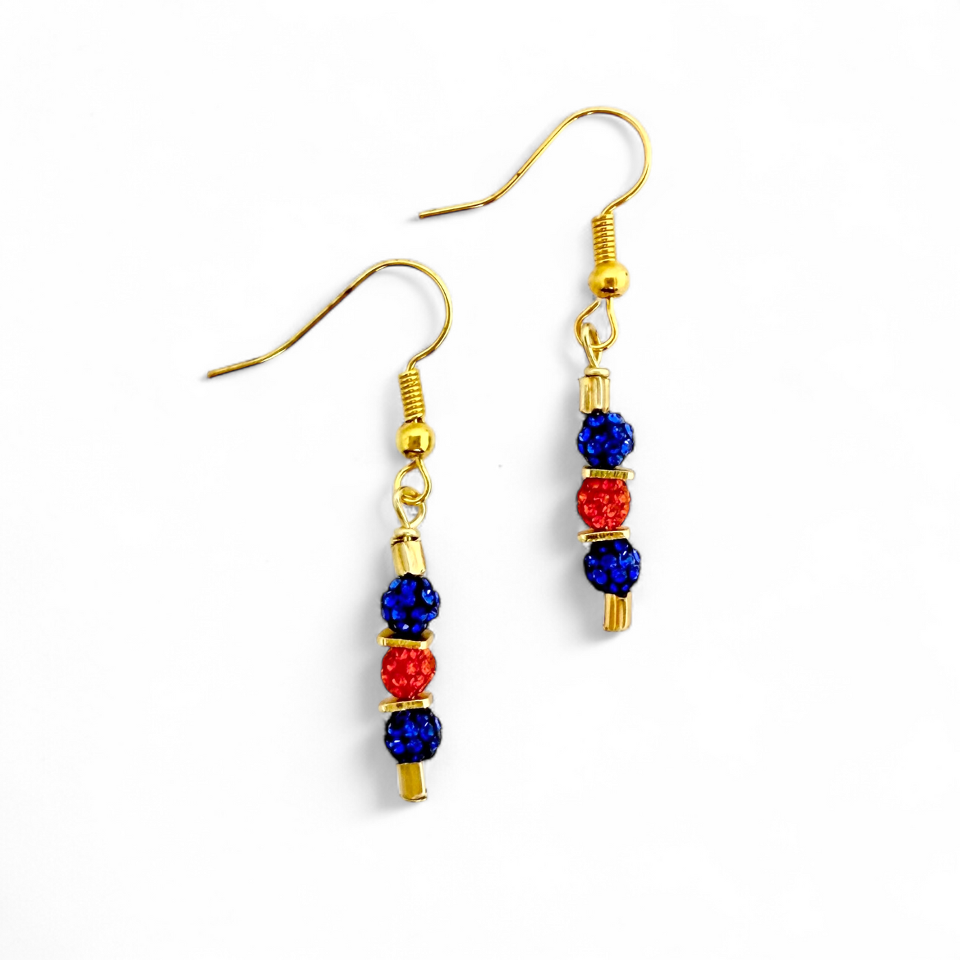 Free Throw - Cobalt and Orange - Earrings