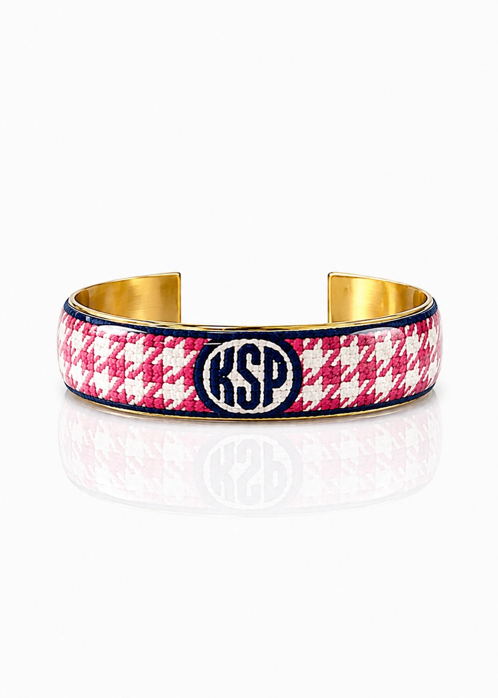 Art Deco Monogram - Houndstooth Pink