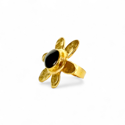 Florette Ring Black - Gold