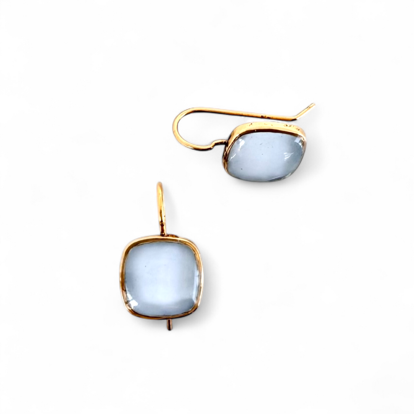 Square Drop Earrings - Periwinkle - Gold