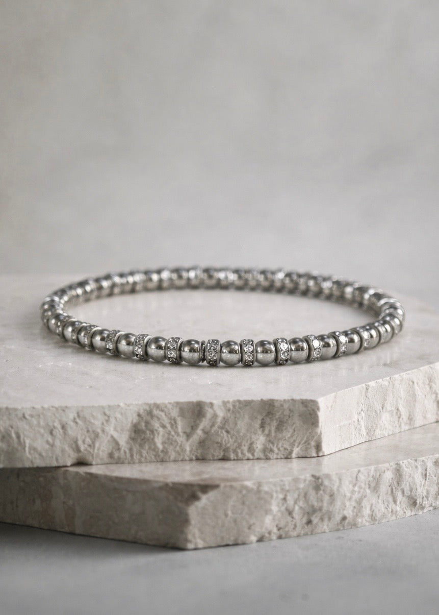 Classic Chloe silver with pave spacers 4m