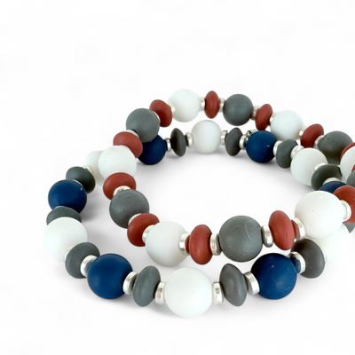 Monica - Navy - Gray - White