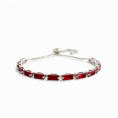 Day 2: Martina Emerald Cut Slider - Red - Silver + Santa Pouch